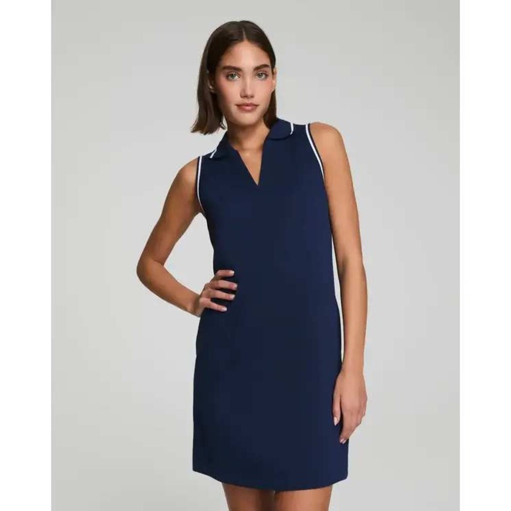Spanx AirEssentials Pique Polo Tank Dress Womens Navy Small 21352R